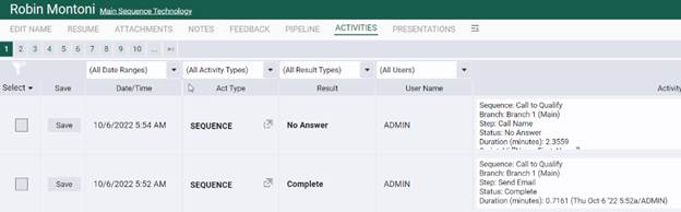 Sequence Activities